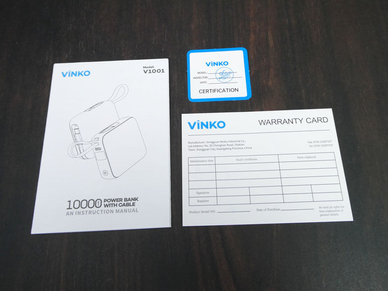 【PRレビュー】VINKO 小型モバイルバッテリー 10000mAh